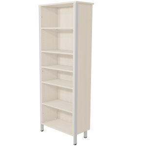 Bibliothèque CUBIK 5 tablettes mélaminé piètement époxy - L70xP35xH185 cm