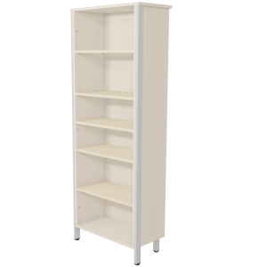 Bibliothèque CUBIK 5 tablettes mélaminé piètement époxy - L70xP35xH185 cm