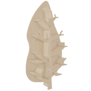Arbre à livres FEUYU contreplaqué bouleau et fond MDF - L121xP31xH227 cm