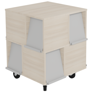 Tour à périodiques mobile 8 portes époxy - L72xP72xH85 cm