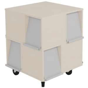 Tour à périodiques mobile 8 portes époxy - L72xP72xH85 cm