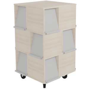 Tour à périodiques mobile 12 portes époxy - L72xP72xH120 cm