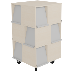 Tour à périodiques mobile 12 portes époxy - L72xP72xH120 cm