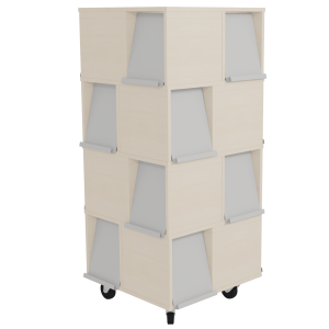 Tour à périodiques mobile 16 portes époxy - L72xP72xH155 cm