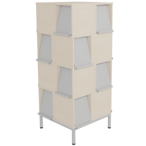 Tour à périodiques 16 portes époxy - L72xP72xH160 cm