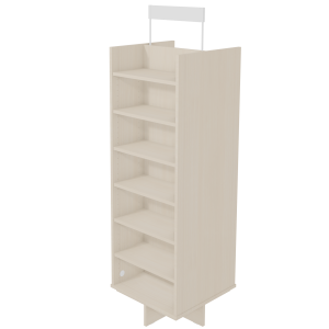 Présentoir rotatif double face 12 tablettes mélaminé - L54xP54xH189 cm
