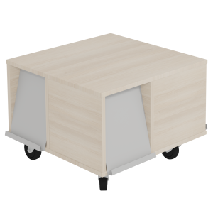 Tour à périodiques mobile 4 portes époxy - L72xP72xH51 cm