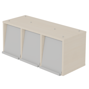 Élement mélaminé 3 portes époxy - L87,2xP36xH36 cm