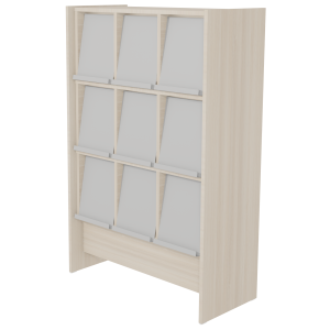 Meuble à périodiques mélaminé 9 portes époxy - L90,4xP42xH140 cm
