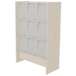 Meuble à périodiques mélaminé 9 portes époxy - L90,4xP42xH140 cm