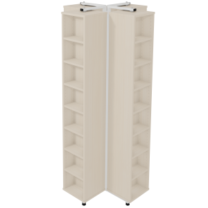 Présentoir rotatif 4 tours mélaminé structure époxy - D105xH202 cm - Blanc RAL 9016