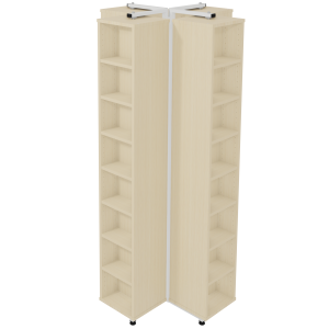 Présentoir rotatif 4 tours mélaminé structure époxy - D105xH202 cm - Blanc RAL 9016