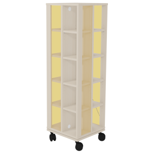 Tour à mangas mobile et rotative mélaminé et PMMA - L44xP44xH141,4 cm