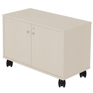 Meuble TV mobile 2 portes mélaminé chant ABS - L80xP40xH55 cm
