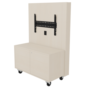 Meuble TV mobile 2 portes écran 32 à 55 pouces - L112xP60xH161,3cm