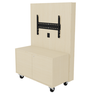 Meuble TV mobile 2 portes écran 32 à 55 pouces - L112xP60xH161,3cm