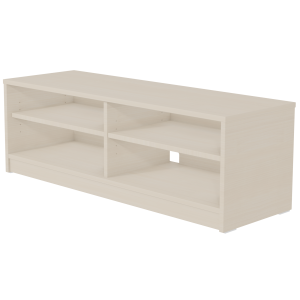 Meuble TV 4 cases mélaminé - L120xP40xH40,5 cm