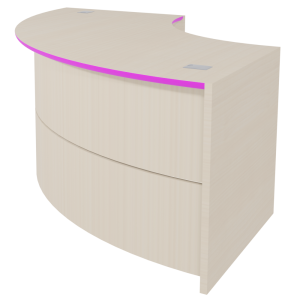 Poste indépendant ONDINE quart de cercle mélaminé et stratifié - L109/222xP80xH75 cm