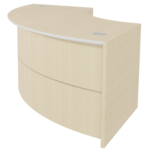 Poste indépendant ONDINE quart de cercle mélaminé et stratifié - L109/222xP80xH75 cm