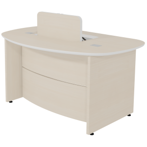 Banque 1 place ONDINE PMR haricot coffre escamotable mélaminé et stratifié - L150xP95xH75 cm