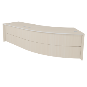 Banque 2 places ONDINE droite et concave mélaminé et stratifié - L300xP80xH75 cm