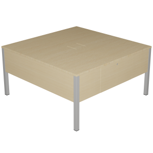 Table basse numérique plateau stratifié portes, côtés mélaminé piètement époxy - L120xP120xH60 cm