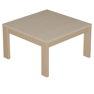 Table basse AUBADE II plateau ép.19 mm mélaminé chant ABS piètement bois - L65xP65xH38 cm