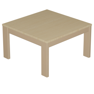 Table basse AUBADE II plateau ép.21 mm stratifié chant ABS piètement bois - L65xP65xH38 cm