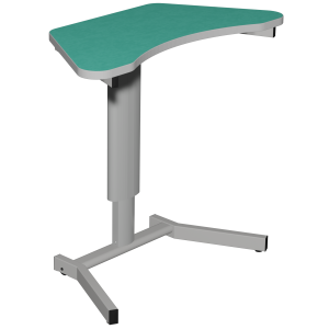 Table modulable PMR plateau antibruit SOFTOP® chant ABS gris piètement époxy - 90x43 cm - H65 à 100 cm