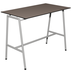 Mange-debout ELLA plateau stratifié compact chant âme noire piètement époxy - 120x80 cm - H110 cm
