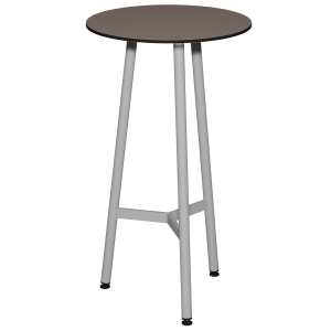 Mange-debout ELLA plateau stratifié compact chant âme noire piètement central époxy - D60 cm - H110 cm