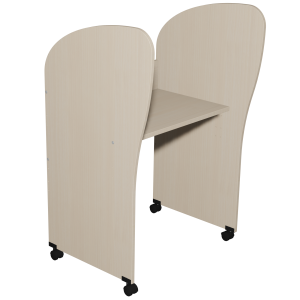 Bureau isoloir mobile plateau HR T2,T4 et T6 mélaminé - L84,4xP60xH130 cm