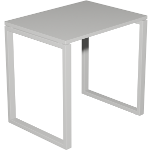 Table ACADÉMIA plateau ép.24 mm stratifié chant ABS piètement rectangulaire époxy - 80x60 cm - T6 - Blanc craie/blanc RAL 9016