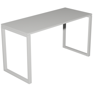 Table ACADÉMIA plateau ép.24 mm stratifié chant ABS piètement rectangulaire époxy - 140x60 cm - T6 - Blanc craie/blanc RAL 9016