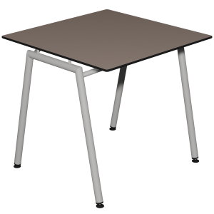 Table ELLA plateau stratifié compact chant âme noire piètement époxy - 80x80 cm - T6