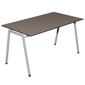 Table ELLA plateau stratifié compact chant âme noire piètement époxy - 180x80 cm - T6