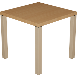 Table CARÉA 4 pieds plateau stratifié ép.45 mm piètement bois - 80x80 cm - T3 - Hêtre de bavière