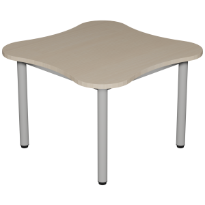 Table CARÉLIE trèfle plateau ép.24 mm stratifié chant ABS piètement époxy - 86x86 cm - T3