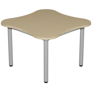 Table CARÉLIE trèfle plateau ép.24 mm stratifié chant ABS piètement époxy - 86x86 cm - T3