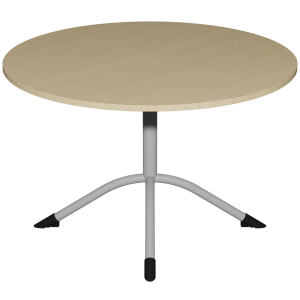 Table SARA plateau ép.24 mm stratifié chant ABS piètement central époxy - D100 cm - T6