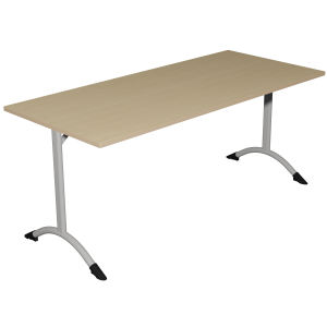 Table SARA DL plateau ép.24 mm stratifié chant bois piètement époxy - 180x80 cm - T6