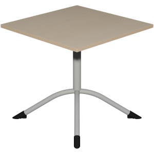 Table SARA plateau ép.24 mm stratifié chant bois piètement central époxy - 80x80 cm - T6