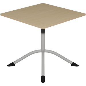 Table SARA plateau ép.24 mm stratifié chant bois piètement central époxy - 80x80 cm - T6