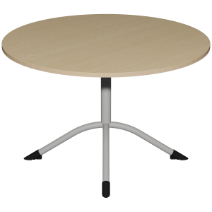 Table SARA plateau ép.24 mm stratifié chant bois piètement central époxy - D120 cm - T6