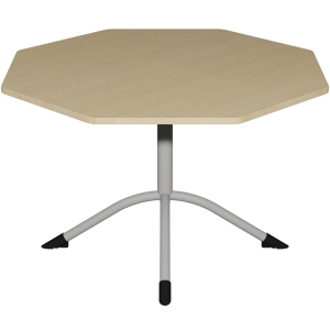Table SARA plateau antibruit ép.24 mm stratifié chant ABS piètement central époxy - octogonale 120 cm - T6