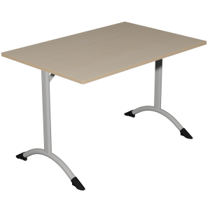 Table SARA DL plateau antibruit ép.24 mm stratifié chant bois piètement époxy - 120x80 cm - T6