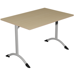 Table SARA DL plateau antibruit ép.24 mm stratifié chant bois piètement époxy - 140x80 cm - T6