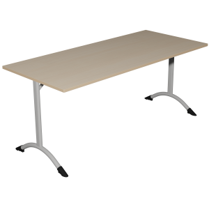 Table SARA DL plateau antibruit ép.24 mm stratifié chant bois piètement époxy - 180x80 cm - T6