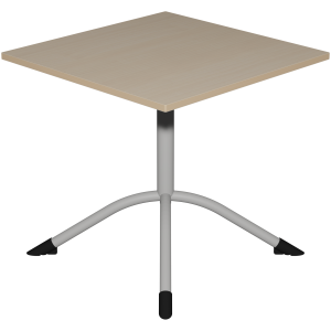 Table SARA plateau antibruit ép.24 mm stratifié chant bois piètement central époxy - 80x80 cm - T6