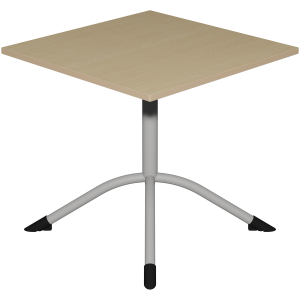 Table SARA plateau antibruit ép.24 mm stratifié chant bois piètement central époxy - 80x80 cm - T6